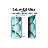 Dexmon Galaxy S23 Ultra 3D Kavisli Tam Kaplayan Yapışkanlı Şeffaf Cam Ekran Koruyucu