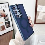 Dexmon Galaxy S24 Ultra Kılıf + Lens Koruyucu Magsafe ve Stant Özellikli Arkası Mat Sert Pc Leke Yapmaz - Lacivert
