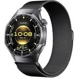 Dexmon Huawei Watch Gt Gt2 GT2E Gt3 Gt4 Gt 5 Gt6 Pro Se Elite 46MM Uyumlu 22MM Metal Hasır Paslanmaz Kordon - Siyah