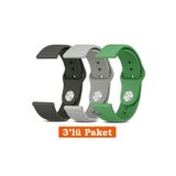 Dexmon Huawei Watch Gt2 Gt2e Gt3 Gt4 Gt5 Gt6 Gt7 Pro SE Elite 46mm Uyumlu 22mm 3'lü Paket Silikon Kordon Seti