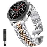 Dexmon Huawei Watch Gt2 Gt2e Gt3 Gt4 Gt5 Gt6 Gt7 Pro Se Elite 46MM Uyumlu Paslanmaz Çelik Ayarlanabilir Kordon Kayış - Huawei Watch 3 GT GT2 GT2e GT3 GT4 GT5 Pro SE Elite 46mm - Gümüş - Rose Gold