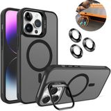 Dexmon iPhone 11 Kılıf + Lens Koruyucu Magsafe ve Stant Özellikli Arkası Mat Sert Pc Leke Yapmaz - Siyah