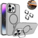 Dexmon iPhone 11 Kılıf + Lens Koruyucu Magsafe ve Stant Özellikli Arkası Mat Sert Pc Leke Yapmaz - Titanyum Gri