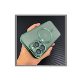 Dexmon Iphone 14 Pro (6.1) İle Uyumlu Kılıf Magsafe İle Uyumlu Kamera Ve Lens Korumalı Esnek Silikon Dempre Case, Koyu Yeşil