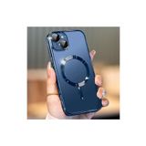 Dexmon iPhone 15 İle Uyumlu Kılıf Kamera Lens ve Hoparlör Toz Korumalı Magsafe İle Uyumlu Esnek Silikon, Koyu Mavi