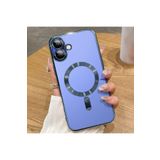 Dexmon iPhone 16 İle Uyumlu Kılıf Kamera Lens ve Hoparlör Toz Korumalı Magsafe İle Uyumlu Esnek Silikon, Titanyum Mavi