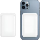 Dexmon iPhone 17 / 16 / 15 / 14 / 13 / 12 Telefon ve Kılıf Arkası Magsafe Pu Deri Kartlık Cüzdan Tüm Modellerle Uyumlu - Beyaz