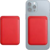 Dexmon iPhone 17 / 16 / 15 / 14 / 13 / 12 Telefon ve Kılıf Arkası Magsafe Pu Deri Kartlık Cüzdan Tüm Modellerle Uyumlu - Kırmızı