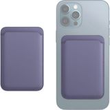 Dexmon iPhone 17 / 16 / 15 / 14 / 13 / 12 Telefon ve Kılıf Arkası Magsafe Pu Deri Kartlık Cüzdan Tüm Modellerle Uyumlu - Lavender