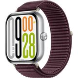 Dexmon Redmi Watch 4/5/6 - 6 Active / 6 Lite - Smart Band 10 Band 9 Pro/ 8 Pro Uyumlu Hasır Örgü Ince Kumaş Cırtlı Kordon Kayış - Redmi Watch 4/5/6 - Smart Band 10 Band 8 9 10 Pro - Mürdüm