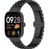 Dexmon Redmi Watch 4/5/6 - 6 Active / 6 Lite - Smart Band 10 Band 9 Pro/ 8 Pro Uyumlu Paslanmaz Çelik Ayarlanabilir Kordon Kayış - Siyah - Redmi Watch 4/5/6 - Smart Band 10 Band 8 9 10 Pro
