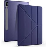 Dexmon Samsung Galaxy Tab S9 Plus / S9 Fe Plus Uyumlu Zore Tri Folding Kalem Bölmeli Standlı Tablet Kılıfı - Lacivert