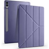 Dexmon Samsung Galaxy Tab S9 Plus / S9 Fe Plus Uyumlu Zore Tri Folding Kalem Bölmeli Standlı Tablet Kılıfı - Levander Gray