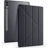 Dexmon Samsung Galaxy Tab S9 Plus / S9 Fe Plus Uyumlu Zore Tri Folding Kalem Bölmeli Standlı Tablet Kılıfı - Siyah