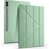 Dexmon Samsung Galaxy Tab S9 Plus / S9 Fe Plus Uyumlu Zore Tri Folding Kalem Bölmeli Standlı Tablet Kılıfı - Yeşil
