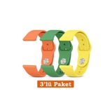 Dexmon Samsung Galaxy Watch 4/5/6/7/fe/40/40/44 Classic 42/43/46/47mm Uyumlu 20mm 3'lü Silikon Kordon Seti