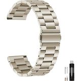 Dexmon Samsung Galaxy Watch 4/5/6/7/fe/40/40/44 Classic 42/43/46/47MM Uyumlu 20MM Metal Paslanmaz Çelik Kordon - Samsung 20mm - Starlight