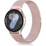 Dexmon Samsung Galaxy Watch 4/5/6/7/fe/40/44 Classic 42/43/46/47MM Uyumlu 20MM Metal Hasır Paslanmaz Kordon - Pembe