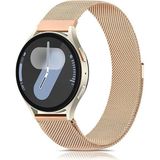 Dexmon Samsung Galaxy Watch 4/5/6/7/fe/40/44 Classic 42/43/46/47MM Uyumlu 20MM Metal Hasır Paslanmaz Kordon - Rose Gold
