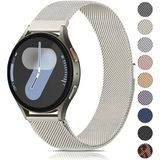 Dexmon Samsung Galaxy Watch 4/5/6/7/fe/40/44 Classic 42/43/46/47MM Uyumlu 20MM Metal Hasır Paslanmaz Kordon - Starlight