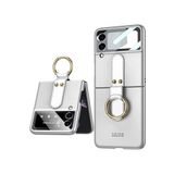 Dexmon Samsung İle Uyumlu Galaxy Z Flip 3 Kılıf Ringfold Soft Slim Case, Gümüş Gri