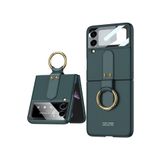 Dexmon Samsung İle Uyumlu Galaxy Z Flip 3 Kılıf Ringfold Soft Slim Case, Koyu Yeşil