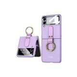 Dexmon Samsung İle Uyumlu Galaxy Z Flip 3 Kılıf Ringfold Soft Slim Case, Lila