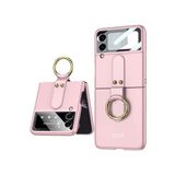 Dexmon Samsung İle Uyumlu Galaxy Z Flip 3 Kılıf Ringfold Soft Slim Case, Pembe