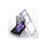Dexmon Samsung İle Uyumlu Galaxy Z Flip 4 Uyumlu Kılıf Korumalı Metal Görünümlü Ultra Ince Katlanabilen Crieff Case, Lavanta