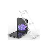 Dexmon Samsung İle Uyumlu Galaxy Z Flip Kılıf Metal Görünümlü Ultra Ince Katlanabilen Crieff Case, Şeffaf