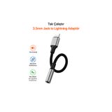 Dexmon Tak Çalıştır Lightning (iphone) to 3.5mm Aux Jack Kulaklık Dönüştürücü Çevirici Kablo 12cm