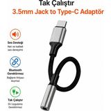Dexmon Tak Çalıştır Type-C To 3.5mm Aux Jack Kulaklık Dönüştürücü Çevirici Kablo 12CM - Model 2