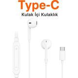 Dexmon Type-C Tüm Modeller ile Uyumlu Premium Kablolu Mikrofonlu Kulak Içi Kulaklık - Beyaz