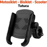 Dexmon Universal 4,7 - 7,2 Inç Motosiklet Telefon Tutucu Atv Bisiklet Scooter Uyumlu 360 Derece Dönebilen Gidon Tutucu - Model 2