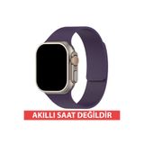 Dexmon Watch 11 10 9 8 7 6 SE - 44 45 46 49mm Uyumlu Deri Görünümlü Silikon Mıknatıslı Manyetik Loop Kordon