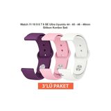 Dexmon Watch 11 10 9 8 7 6 SE Ultra Uyumlu 44 45 46 49mm Silikon Kordon Seti 3’lü Paket Saat Kayışı