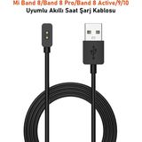 Dexmon Xiaomi Mi Band 8/band 8 Pro/band 8 Active/band 9/band 10 Uyumlu Akıllı Saat USB Şarj Aleti Kablosu - Siyah