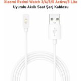 Dexmon Xiaomi Redmi Watch 3/4/5/5 Active / 5 Lite Uyumlu Akıllı Saat USB Şarj Aleti Kablosu - Beyaz