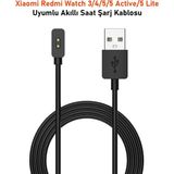 Dexmon Xiaomi Redmi Watch 3/4/5/5 Active / 5 Lite Uyumlu Akıllı Saat USB Şarj Aleti Kablosu - Siyah