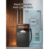 Dexxony D-9321 Deprem Çantası Için Acil Durum Radyosu, Kompakt Taşınabilir Tasarım Mini Şarjlı Radyo Dsp Çipli Dahili Bataryalı Şarjlı 3 Bant Fm Am Sw Taşınabilir Cep El Radyosu - Siyah - Turuncu