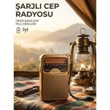 Dexxony D-9321 Deprem Çantası Için Acil Durum Radyosu, Kompakt Taşınabilir Tasarım Mini Şarjlı Radyo Dsp Çipli Dahili Bataryalı Şarjlı 3 Bant Fm Am Sw Taşınabilir Cep El Radyosu - Turuncu