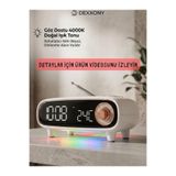 Dexxony Dx-98 Çok Fonksiyonlu Alarmlı Retro Bluetooth Hoparlör Fm Radyo Işıklı Dijital Çalar Masa Saati Termometreli Gece Lambası