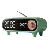 Dexxony DX-98 Retro Bluetooth Hoparlör FM Radyo Dijital Çalar Saat (Yeşil)