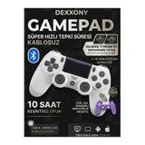 Dexxony Gümüş Premium Bluetoothlu PS4 Oyun Kolu Gamepad / PS4, Android TV ve Mobil Uyumlu (Kablo Hediyeli)