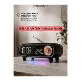 Dexxony Ledli Çok Fonksiyonlu Retro Bluetooth Hoparlör FM Radyo Işıklı Dijital Çalar Masa Saati Termometreli Gece Lambası
