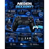 Dexxony Ps4 Uyumlu Kablosuz Bluetooth Oyun Kolu – Pc/Android Tv, Sıfır Ölü Bölge, Siyah