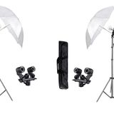 Deyatech 2'li Sabit Beyaz Şemsiye Işık Seti 2 Duylu Double Holder Umbrella Youtube Video ve Fotoğraf