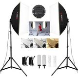 Deyatech 3000-5500K Led Video ve Fotoğraf Çekim Işıgı DEYA-120W Softbow 2'li Set - Siyah