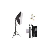 Deyatech 50X70CM Softbox 4 duylu Tekli Sürekli Işık Seti 50X70 Softbox Video Işık