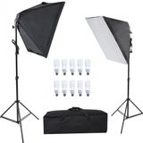 Deyatech Paraflaşh Softbox 50X70cm 5 Duylu 2Li Video Kit 10 Adet 20 Watt Led Lamba